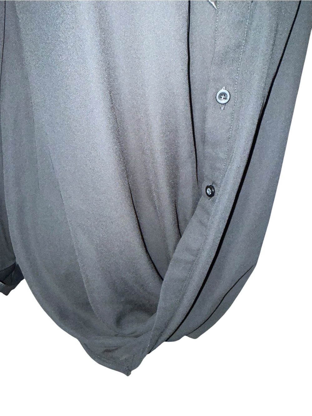 Gracie Women’s Faux Leather Bib button up Casual Top - Picture 5 of 6
